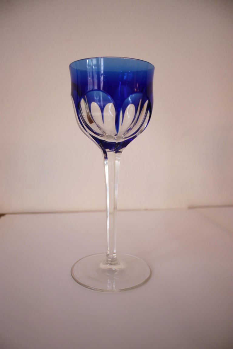 6 Colored Wine Glasses by Moser Karlsbad For Sale at 1stDibs