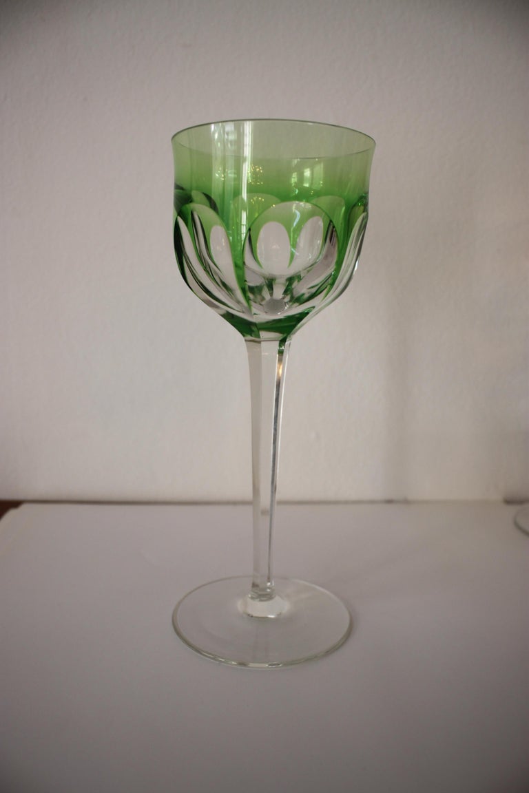 6 Colored Wine Glasses by Moser Karlsbad For Sale at 1stDibs