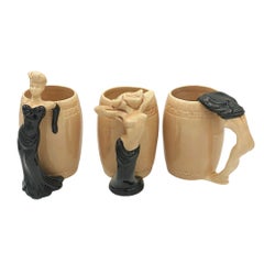 Juego Completo de 6 Tazas de Cerámica "Strip Tease- Eye Appeal" de Dorothy Kindell