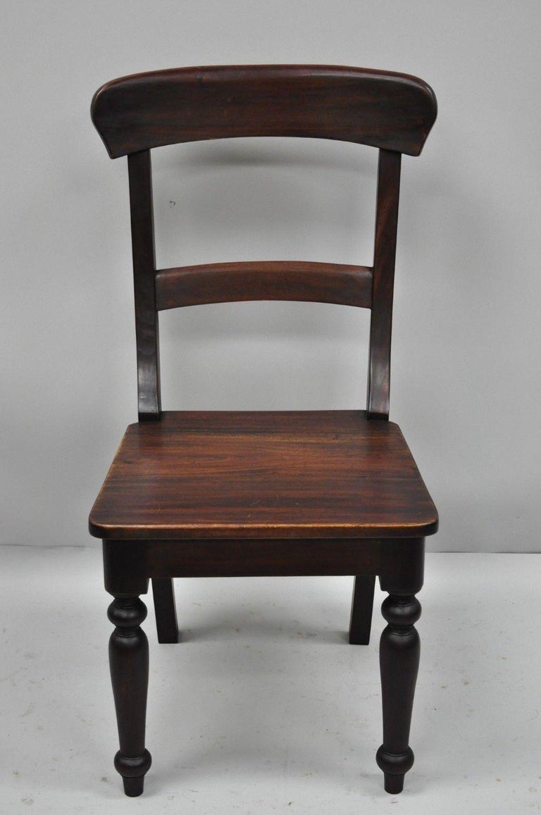 6 Crate And Barrel Dark Solid Wood Farmhouse Dining Room Chairs
