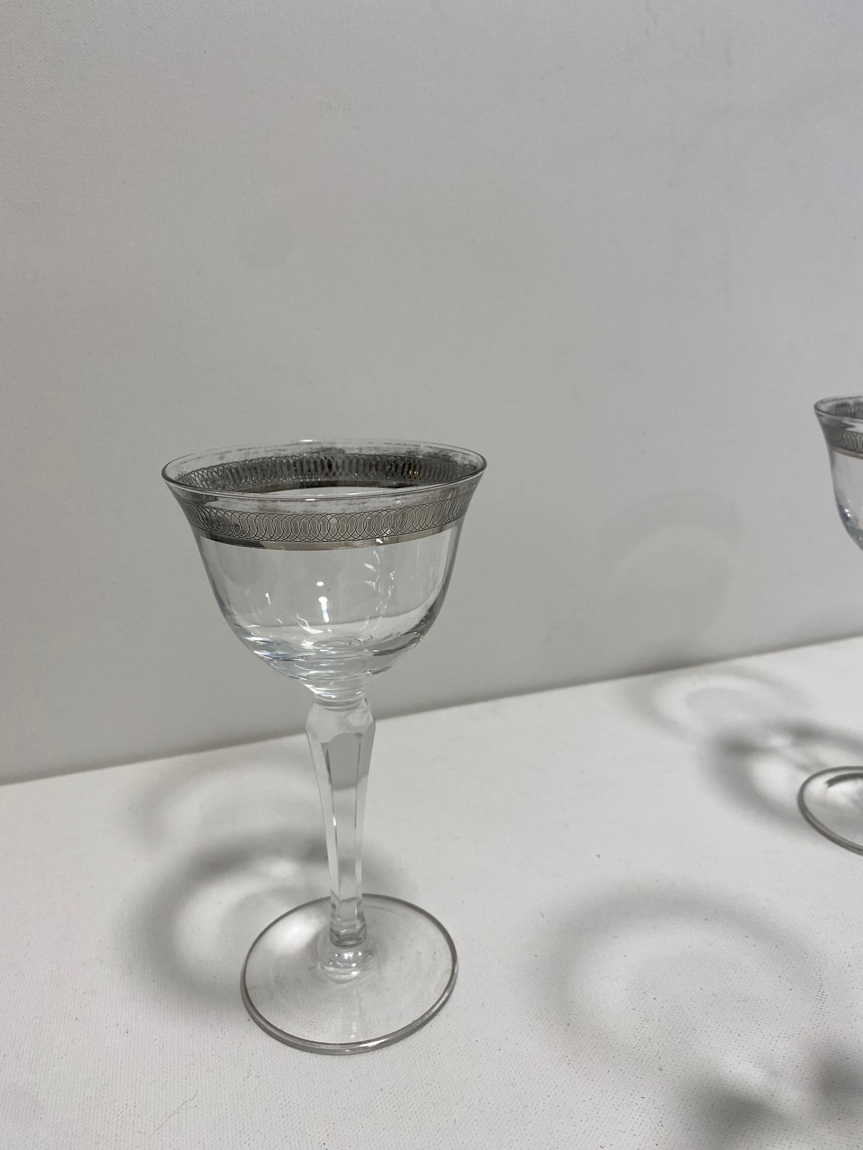 6 Crystal Wine Table Hollywood Regency Vintage 1960s Candle For Sale 6