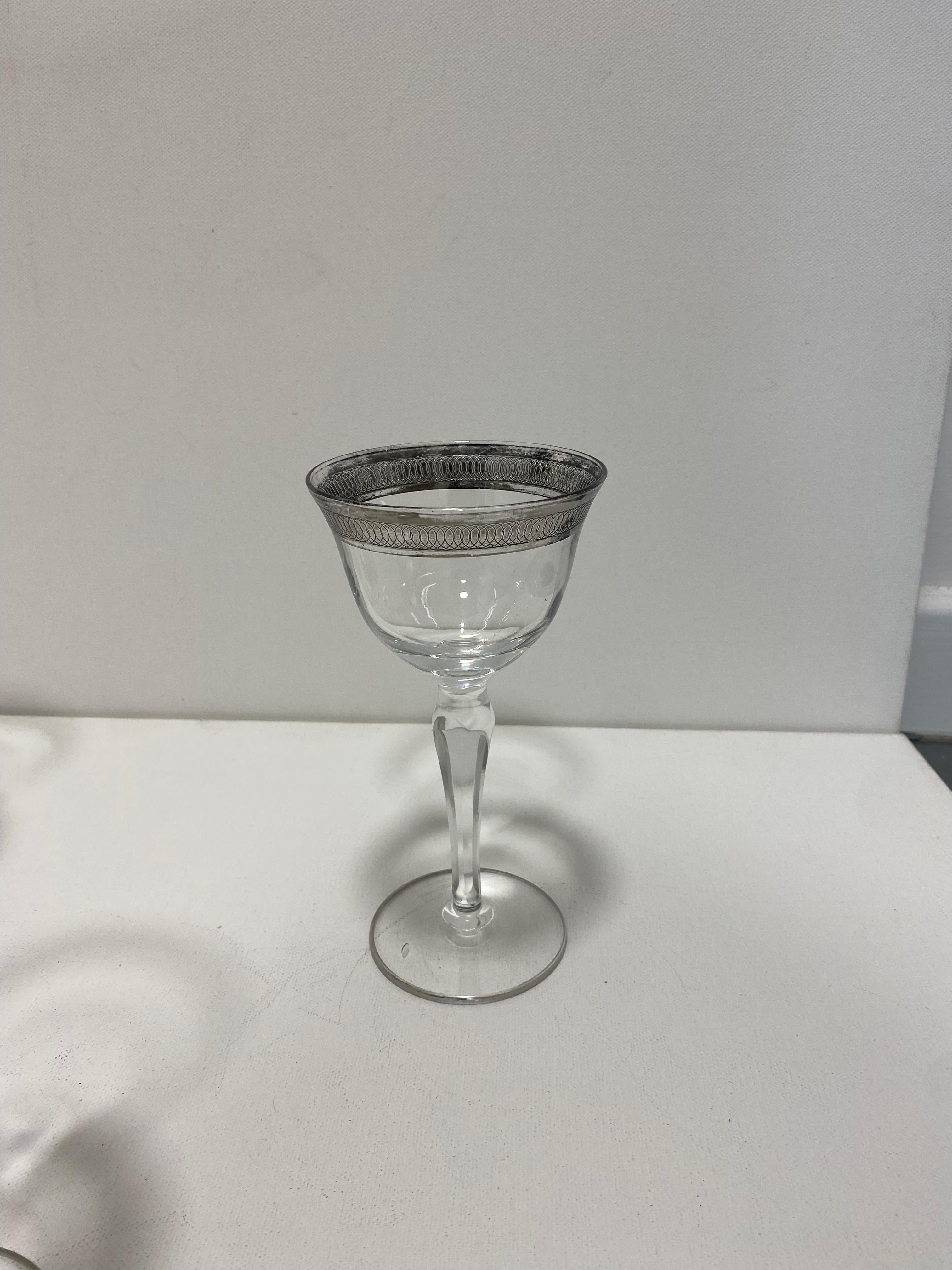 6 Crystal Wine Table Hollywood Regency Vintage 1960s Candle For Sale 7