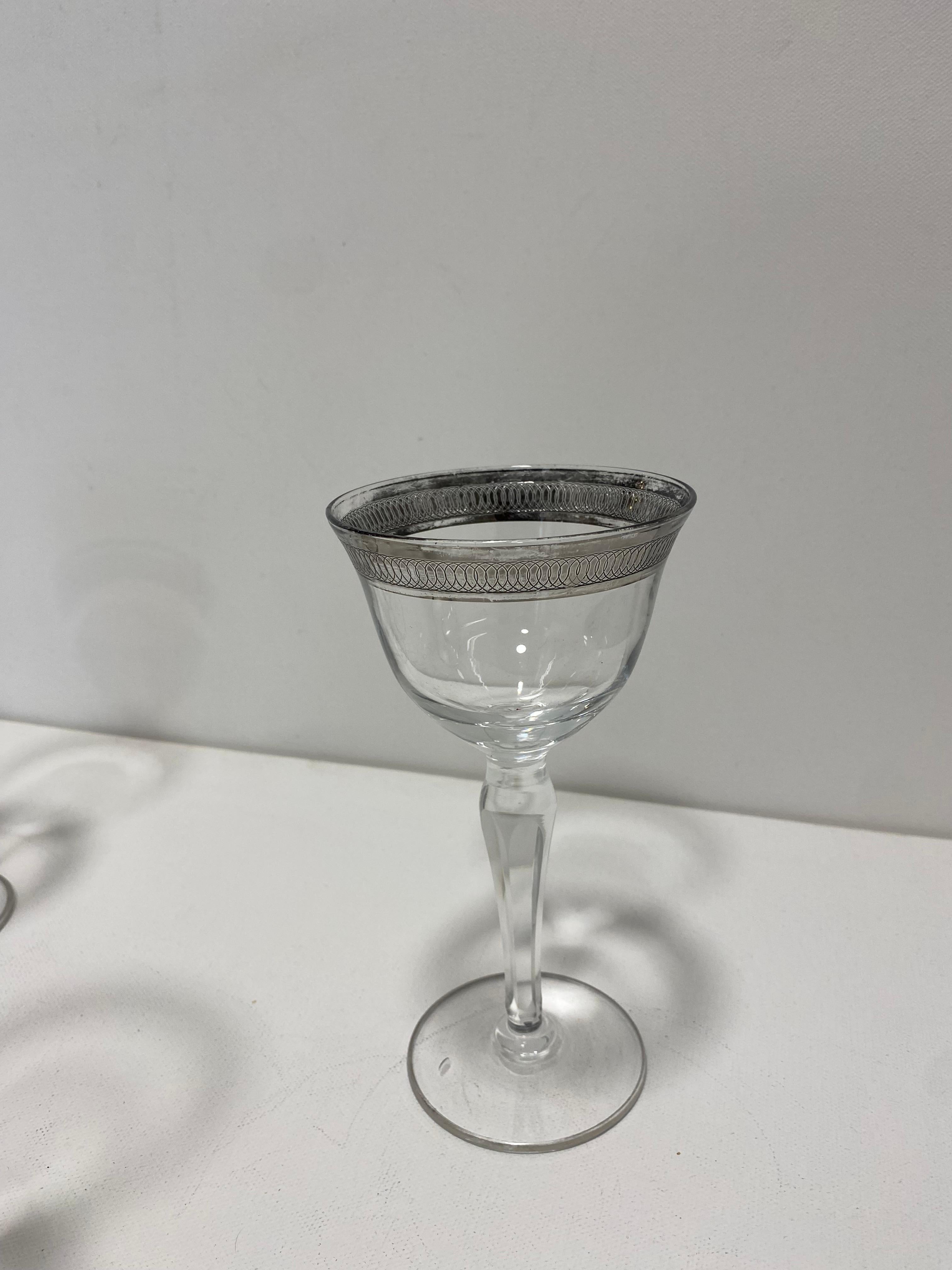 6 Crystal Wine Table Hollywood Regency Vintage 1960s Candle For Sale 8