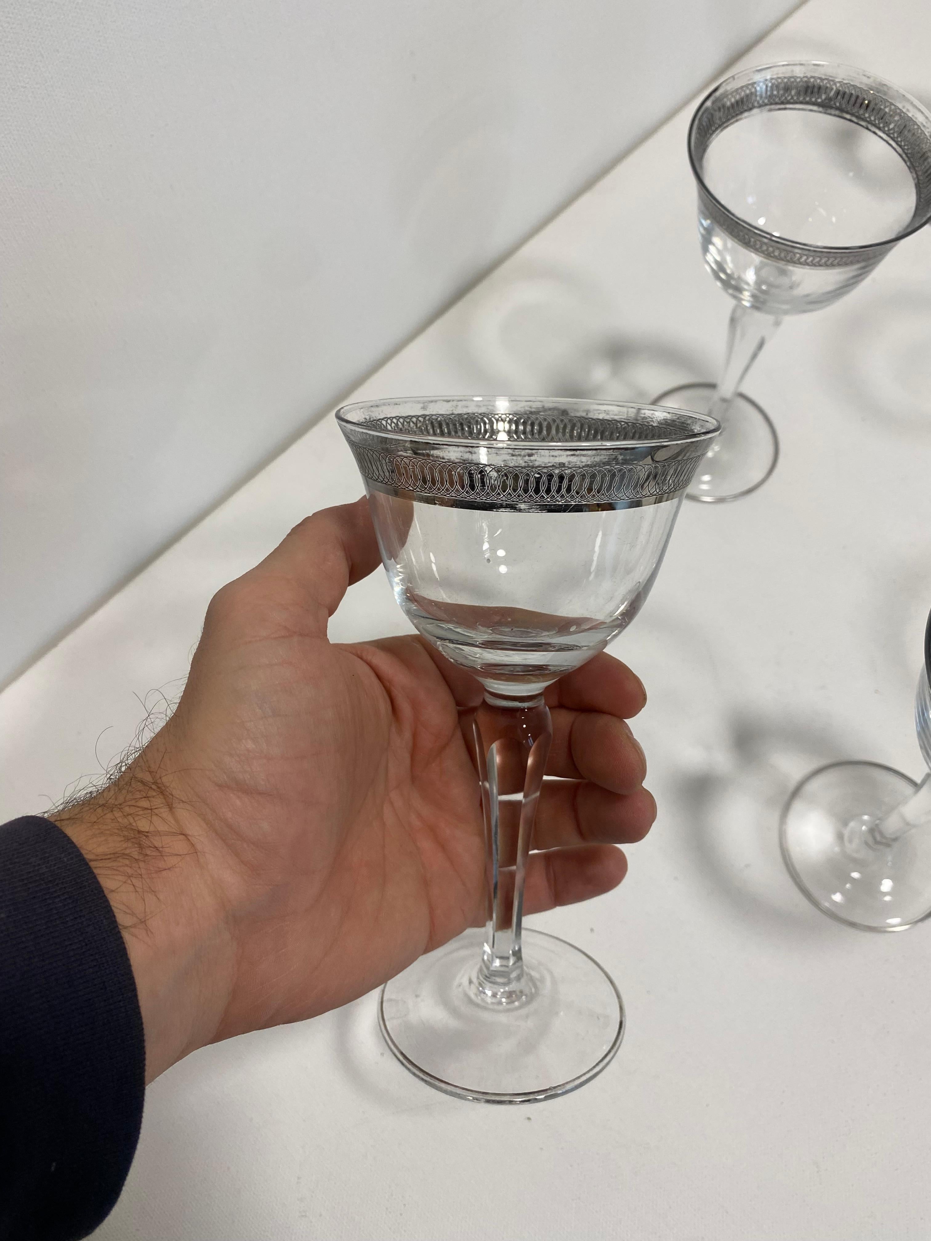 6 Crystal Wine Table Hollywood Regency Vintage 1960s Candle For Sale 10