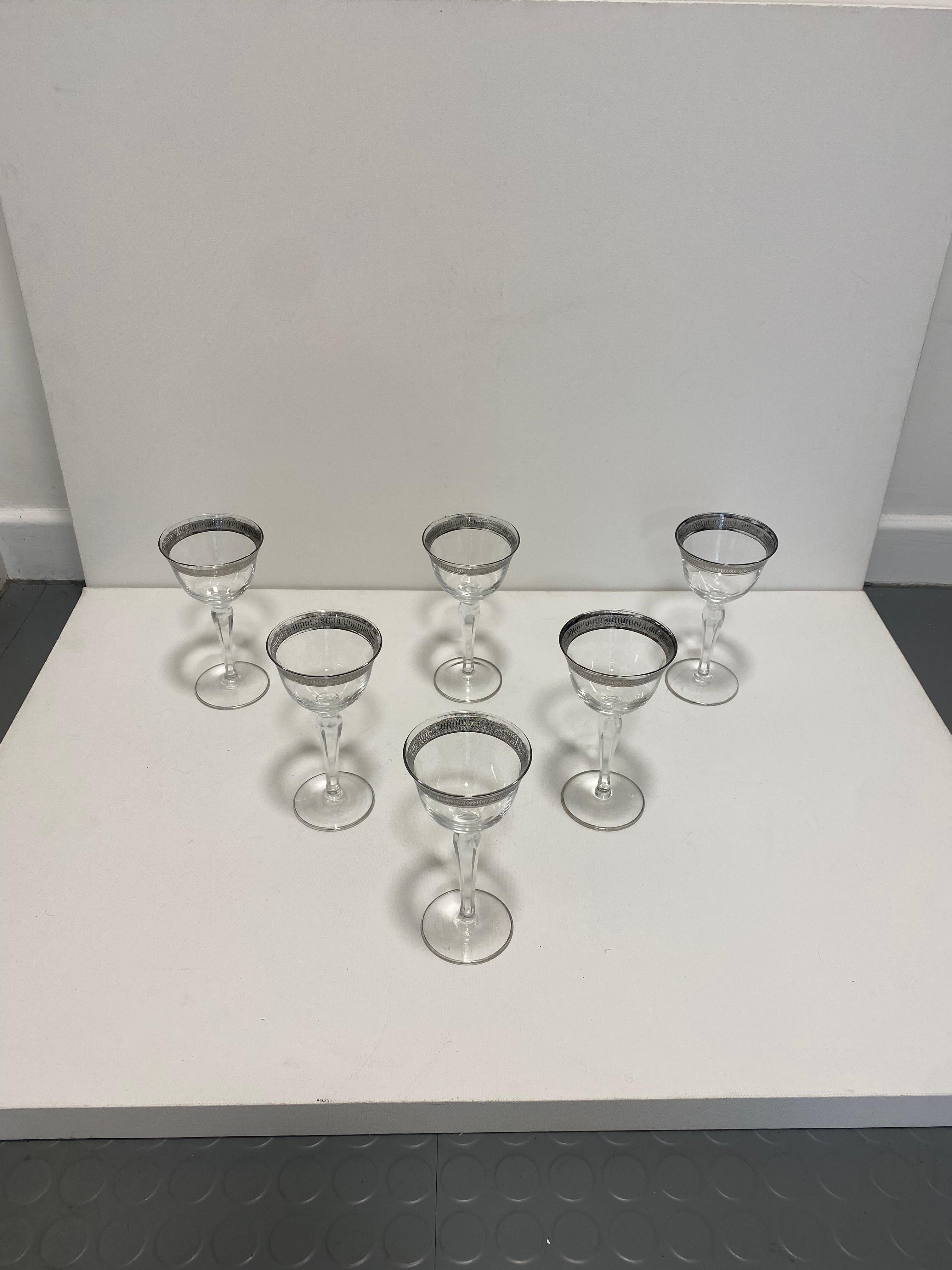 6 Crystal Wine Table Hollywood Regency Vintage 1960s Candle For Sale 4