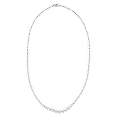 6 Ct Natural Pear Diamond Graduated Choker Necklace 18K White Gold HRD Certified