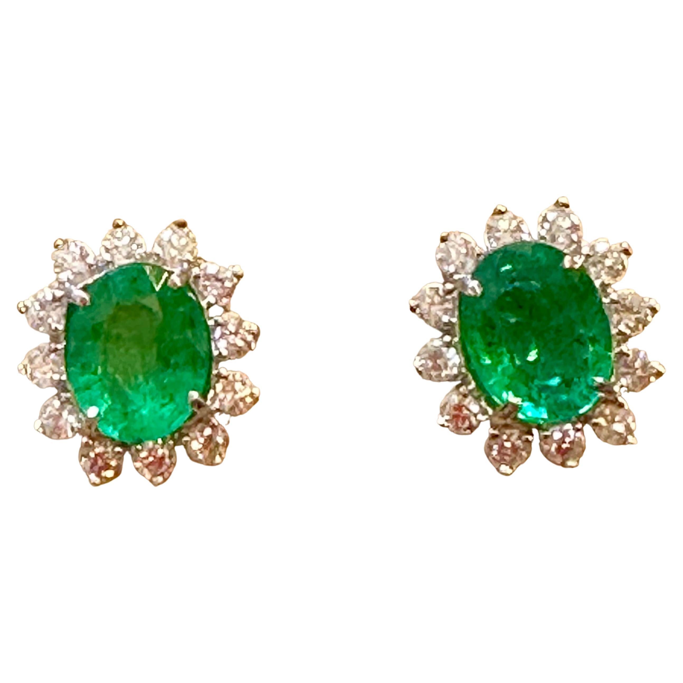 
Approximately 8 Carat Oval Shape Natural Colombian Emerald & 2.5 ct Diamond Post Back Earrings 14 Karat White Gold
Two emerald weighing approximately 8 carats Total. extra fine emerald with hardly any black dots or inclusions.
I have taken video