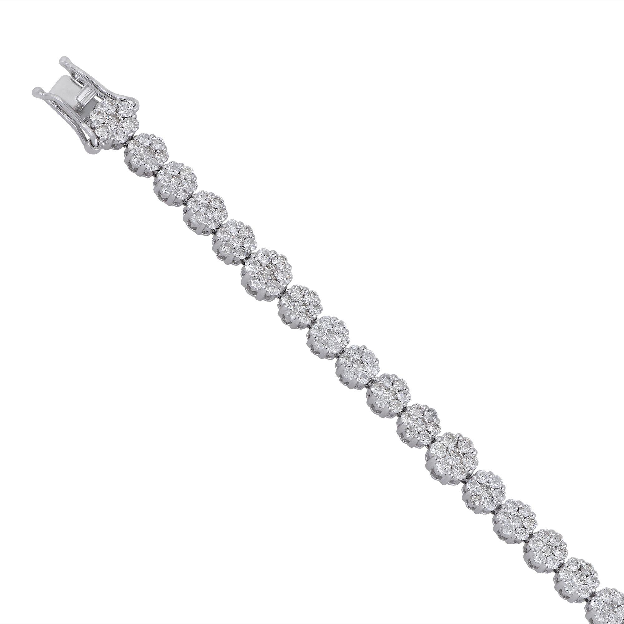 Item Code :- SFBR-4003
Gross Wt. :- 12.47 gm
14k White Gold Wt. :- 11.27 gm
Diamond Wt. :- 6.00 Ct. ( AVERAGE DIAMOND CLARITY SI1-SI2 & COLOR H-I )
Bracelet Length :- 7 Inches Long

✦ Sizing
.....................
We can adjust most items to fit your