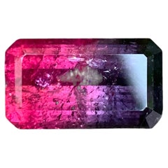 6 pierres précieuses bicolores (violet et rose) de tourmaline, taille émeraude, pour bijoux, 14 mm