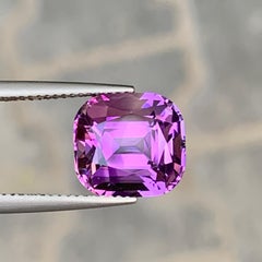 6 Cts Deep Purple Color Cushion Cut Amethyst Gemstone for Ring Jewellery 11mm