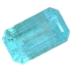 6 Cts Electric Blue Emerald Cut Tourmaline Gemstone for Ring Jewellery 13mm