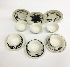 Tazas y platillos holandeses de F.J. Mansveld para  N.V. Plateelbakkerij Ram, 1924