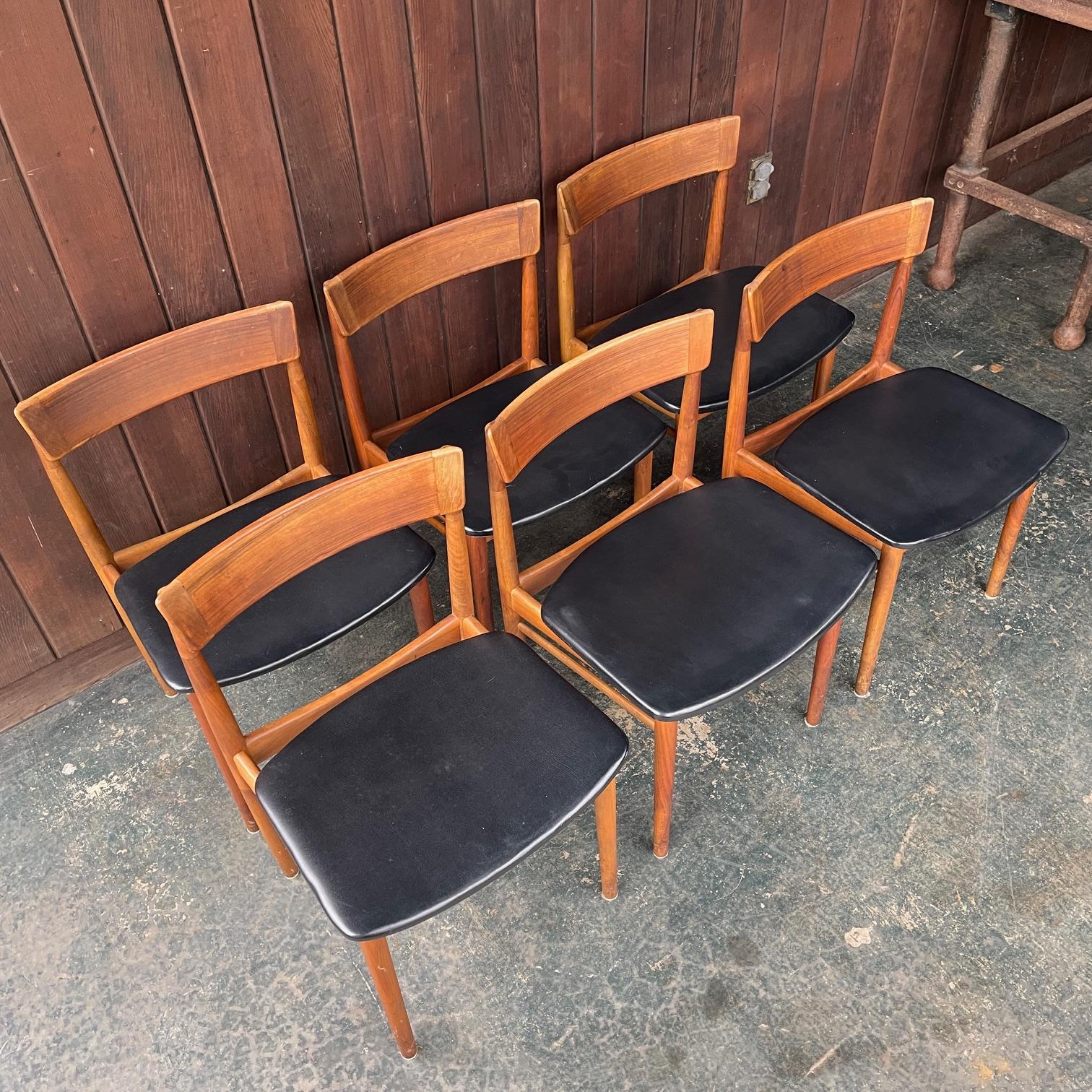 I prefer to sell my vintage and antique pieces in the condition it was at the time of procurement. This is a set of 6 included in this sale. All usable as-is with Danish markings underneath each seat. 

These are overall a very decent as-is/