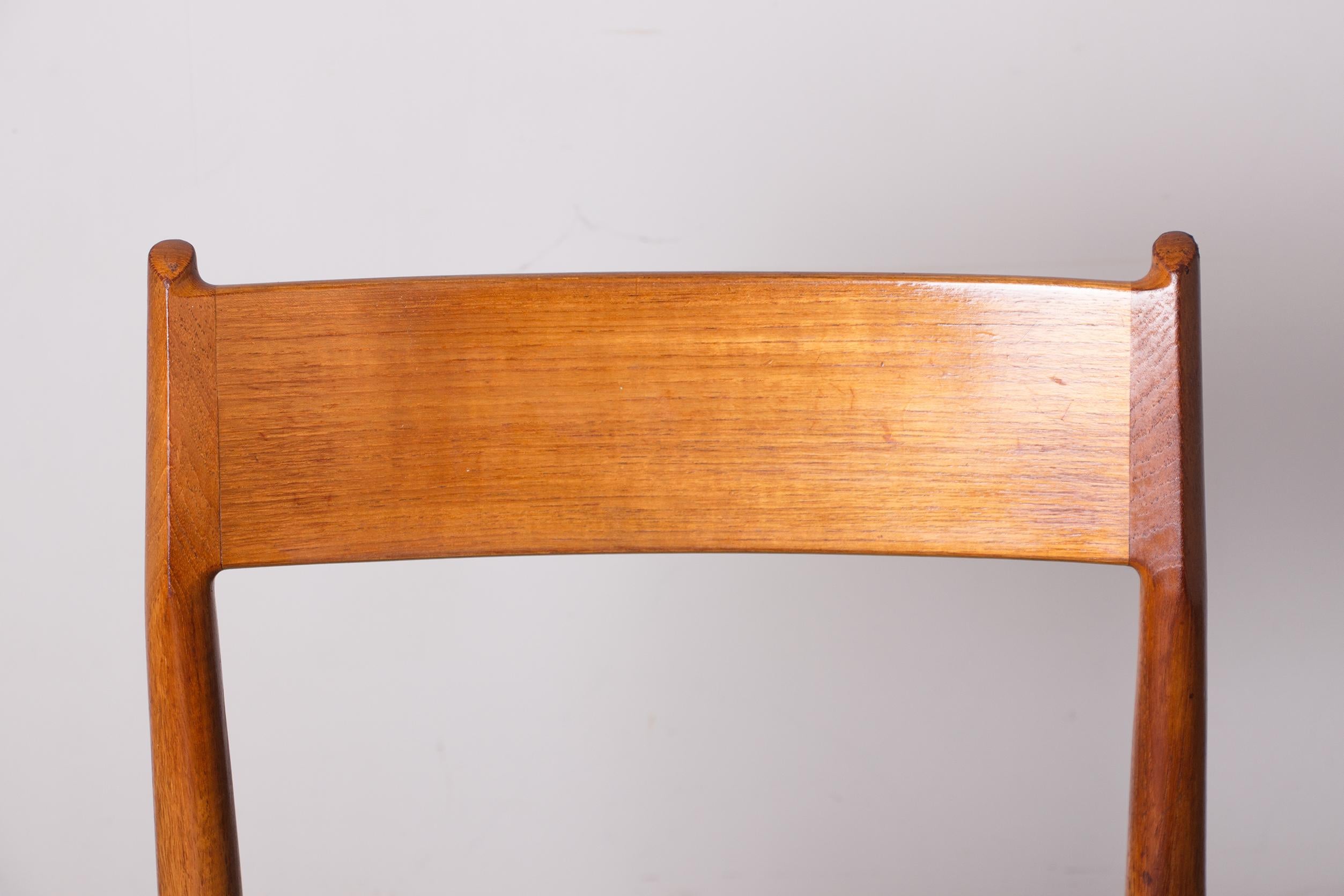 6 sedie danesi in teak e skai nuovo, modello 418 di Arne Vodder per Sibast 1960. In condizioni ottime in vendita a JOINVILLE-LE-PONT, FR