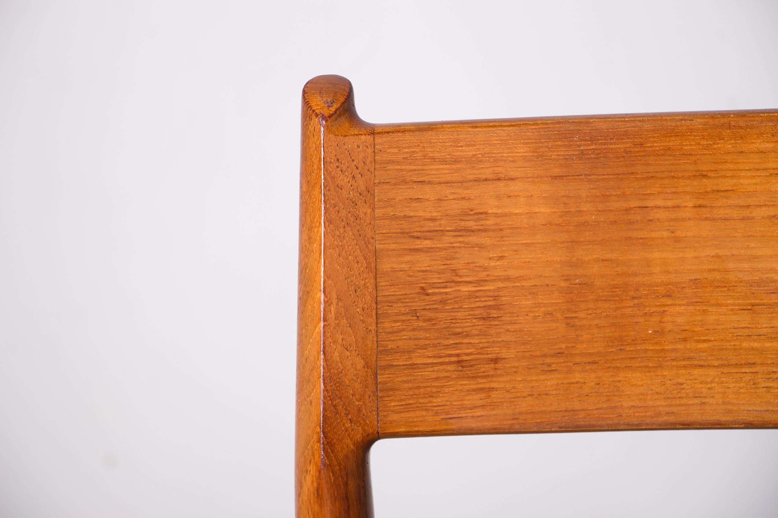 6 dänische Stühle in Teak und Skai, neu, Modell 418 von Arne Vodder für Sibast. (Dänisch) im Angebot