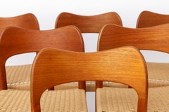 6 sillas de comedor danesas diseñadas por Arne Hovmand-Olsen para Mogens Kold, de mediados del siglo XX (años 60)