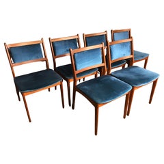 6 Danish Johan Andersen for Uldum Mobelfabrik Vintage Retro 1960 Dining Chairs