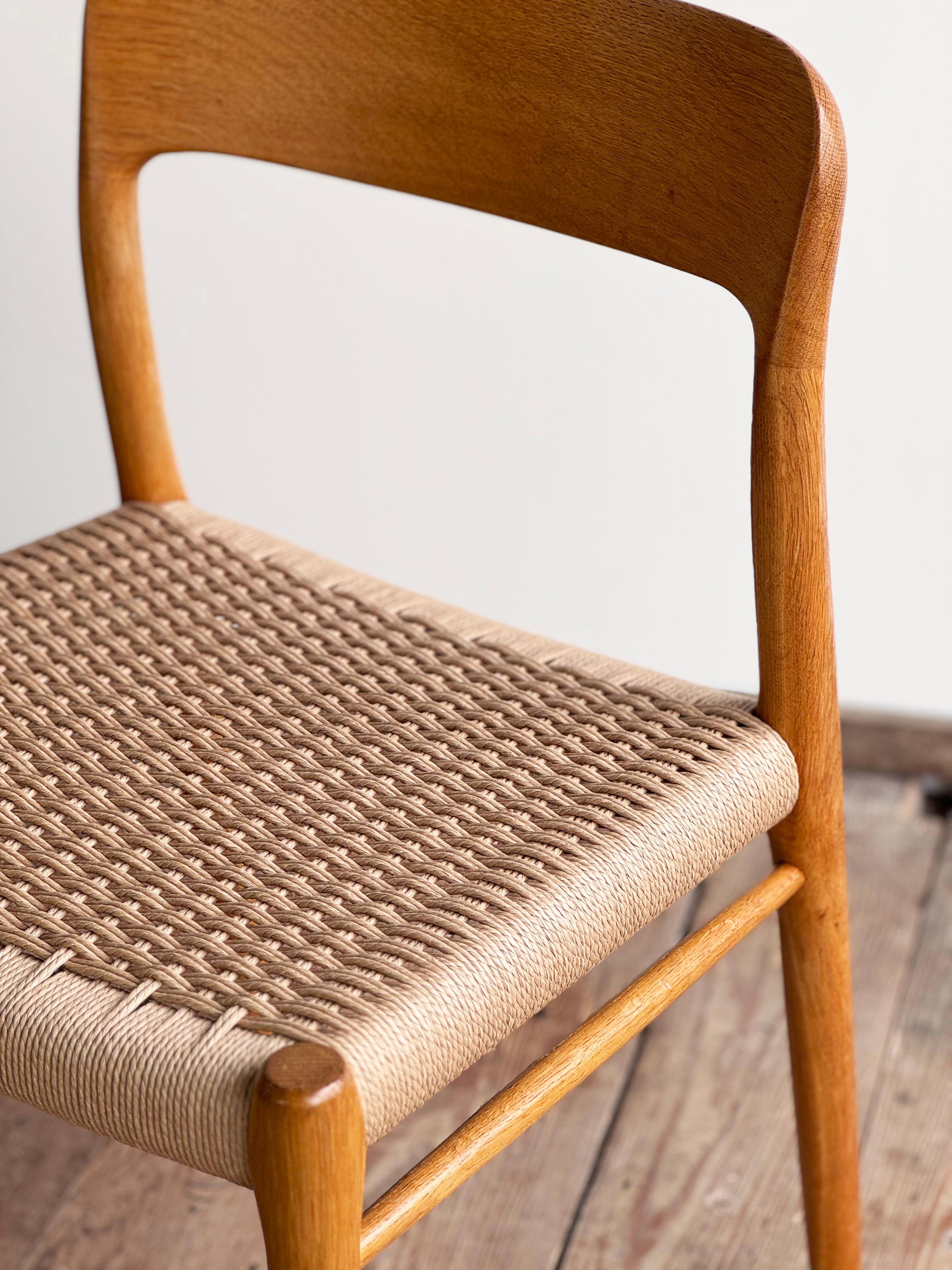 6 Danish Mid-Century Modern Oak Dining Chairs #75, Niels O. Møller, J. L. Moller 5