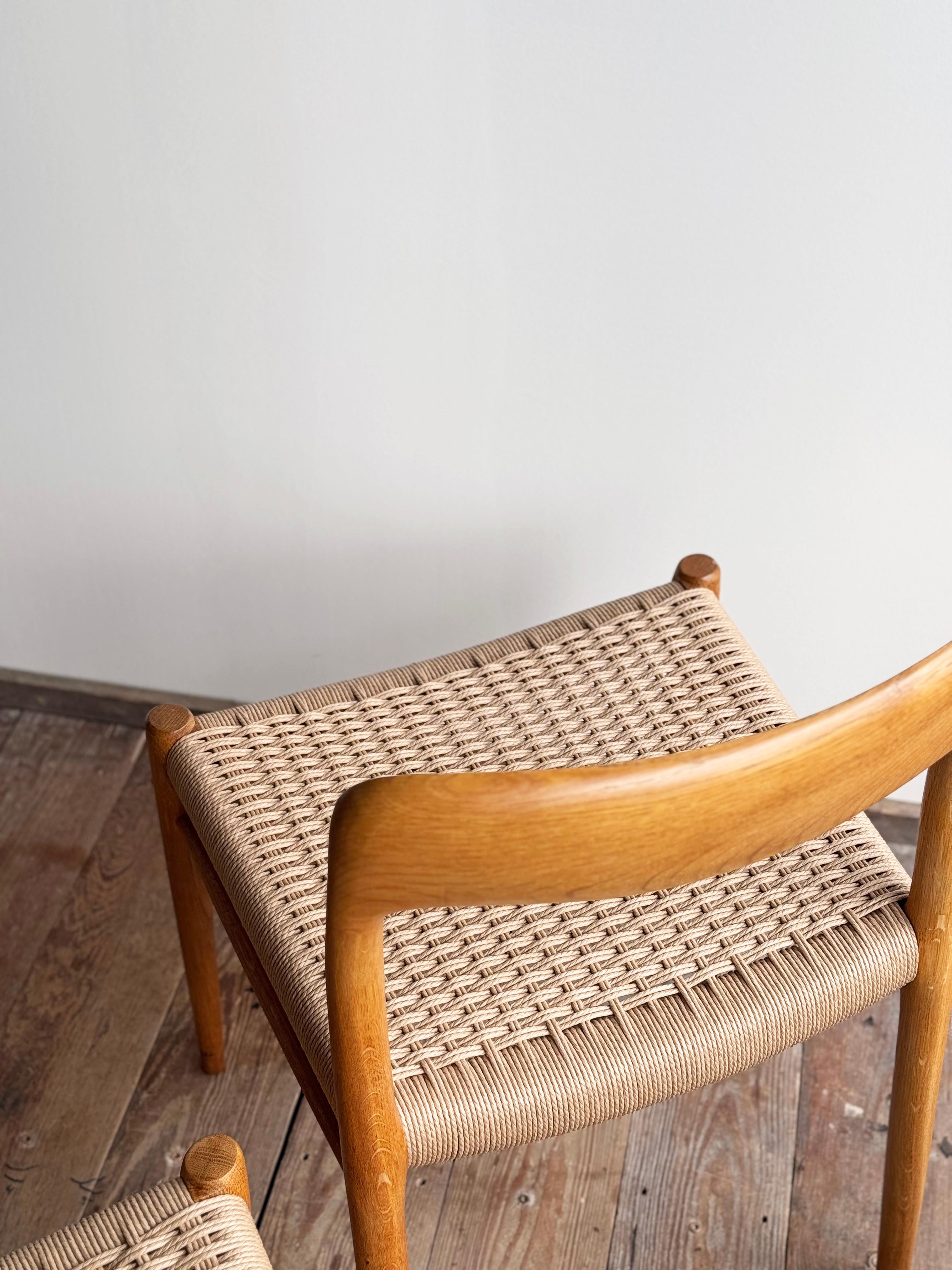 6 Danish Mid-Century Modern Oak Dining Chairs #75, Niels O. Møller, J. L. Moller 2