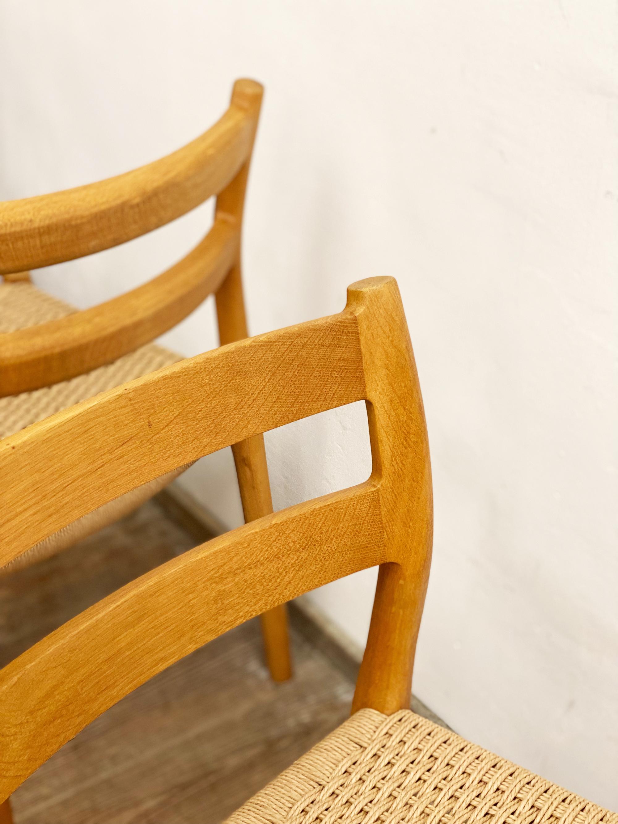 6 Danish Mid-Century Modern Oak Dining Chairs #84, Niels O. Møller, J. L. Moller 7