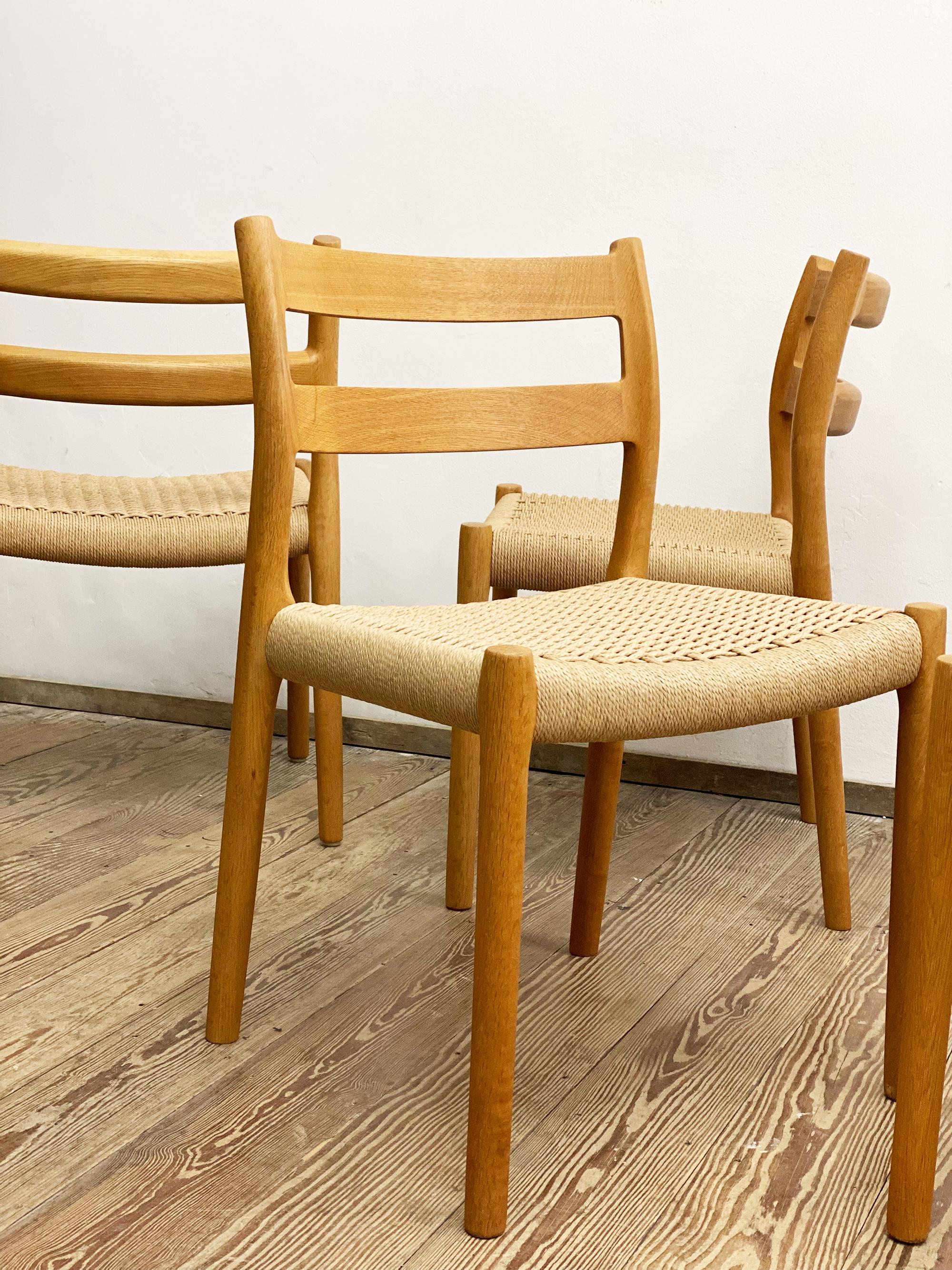 6 Danish Mid-Century Modern Oak Dining Chairs #84, Niels O. Møller, J. L. Moller 1