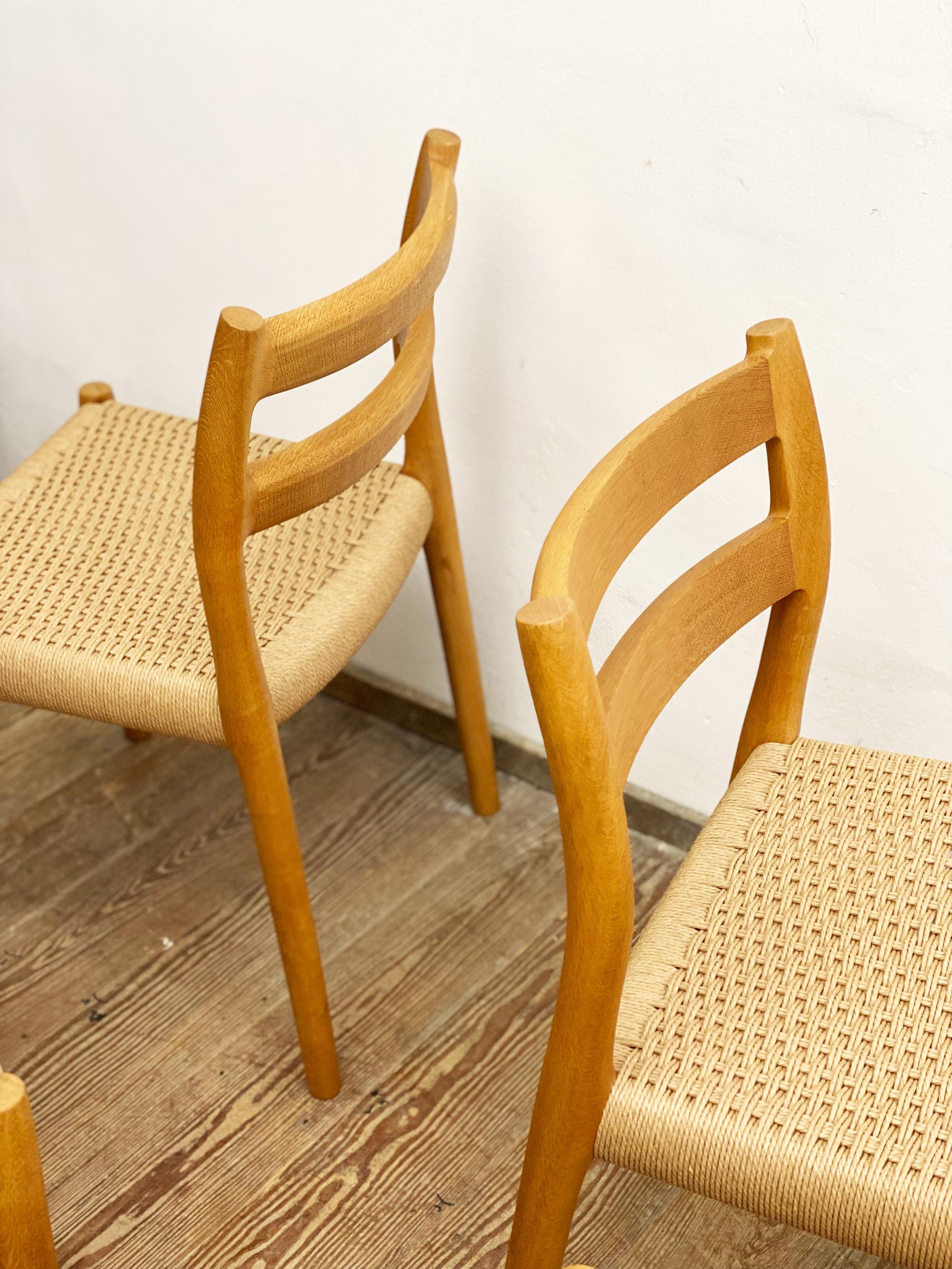 6 Danish Mid-Century Modern Oak Dining Chairs #84, Niels O. Møller, J. L. Moller 3