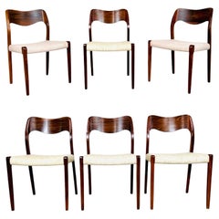 6 Danish Modern Niels Otto Moller Model 71 Rosewood Dining Chairs