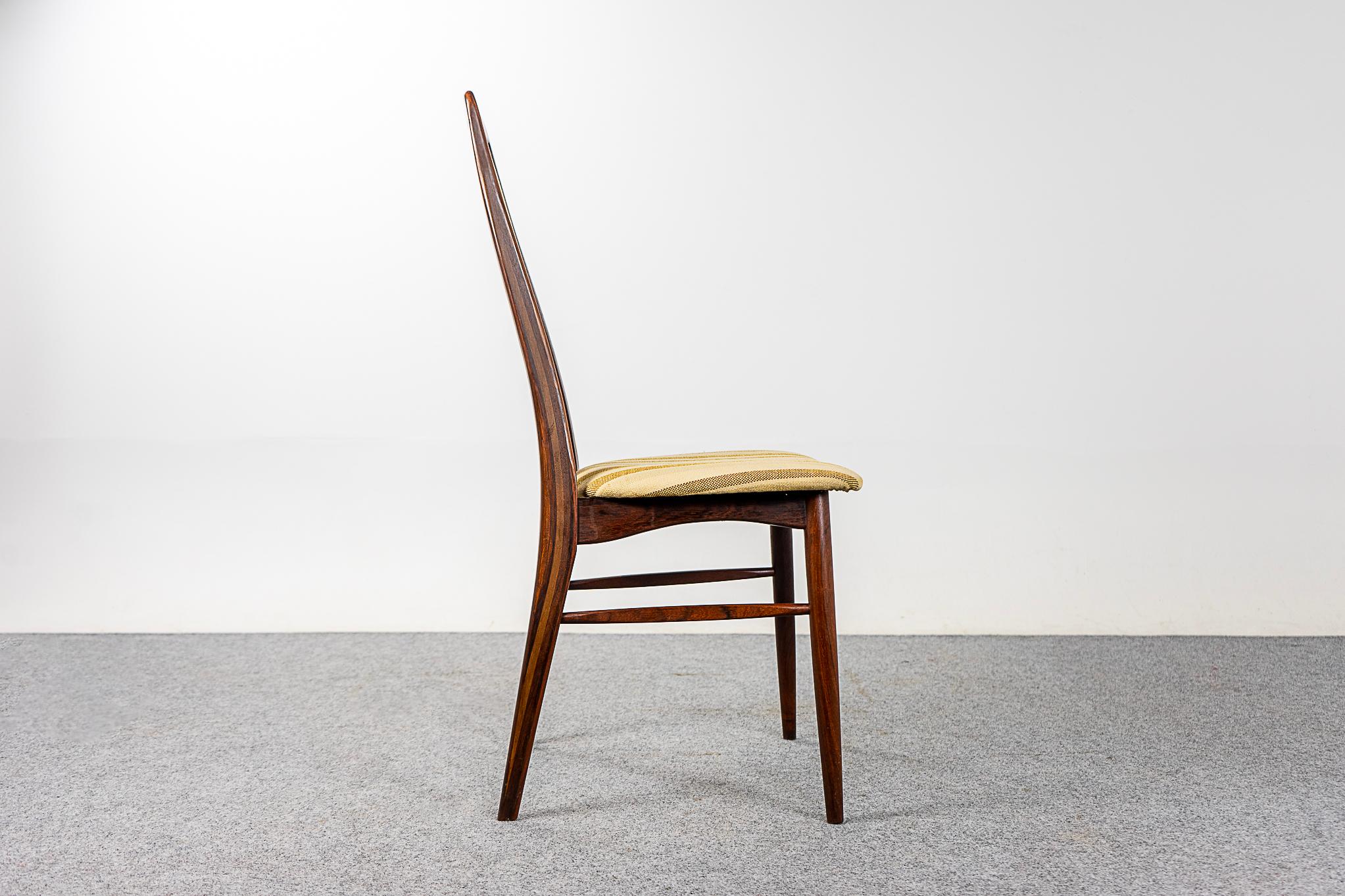 Legno massiccio 6 sedie da pranzo moderne danesi in palissandro di Niels Koefoed in vendita