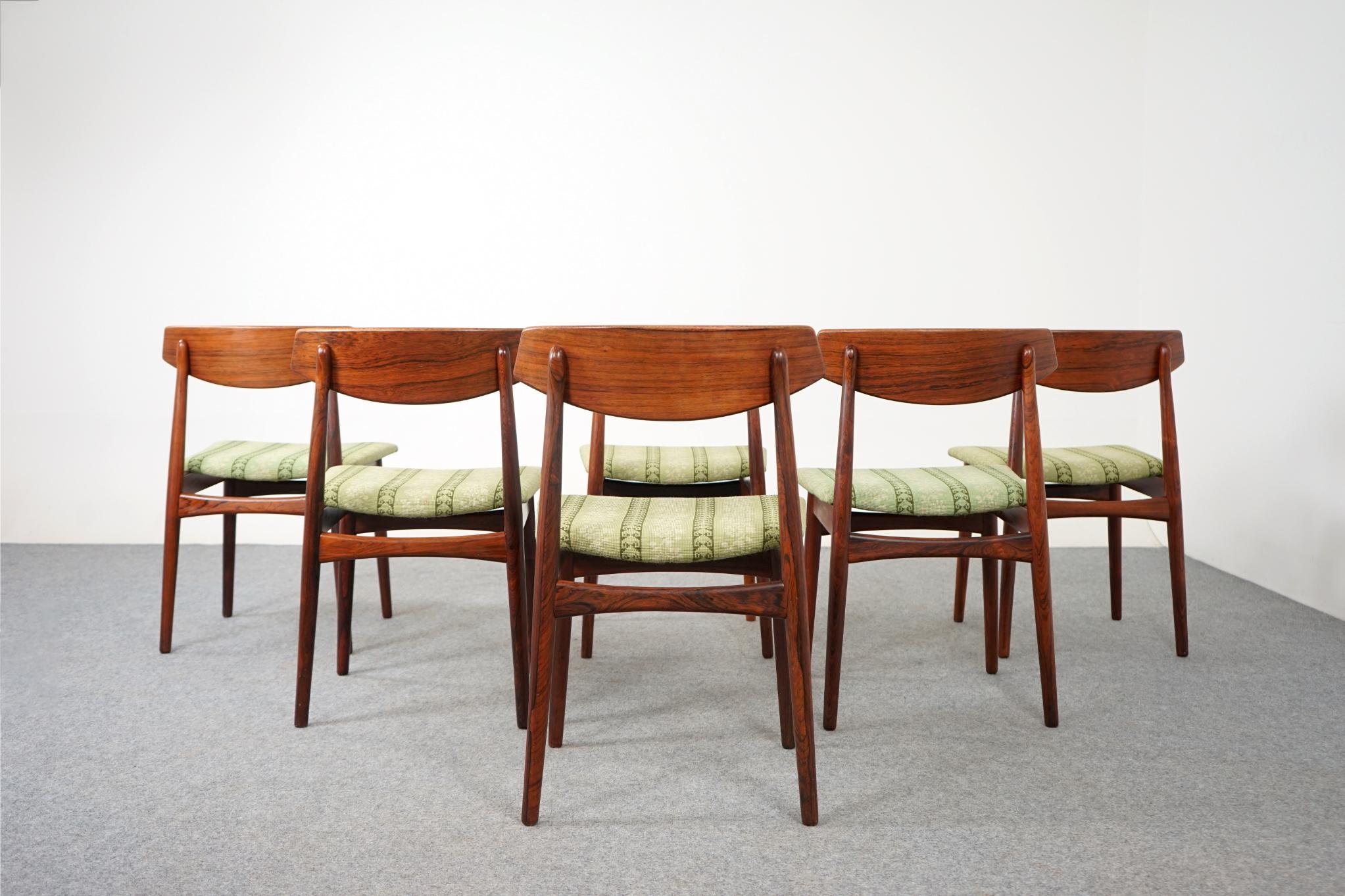 Veneer 6 Danish Modern Rosewood Dining Chairs For Sale