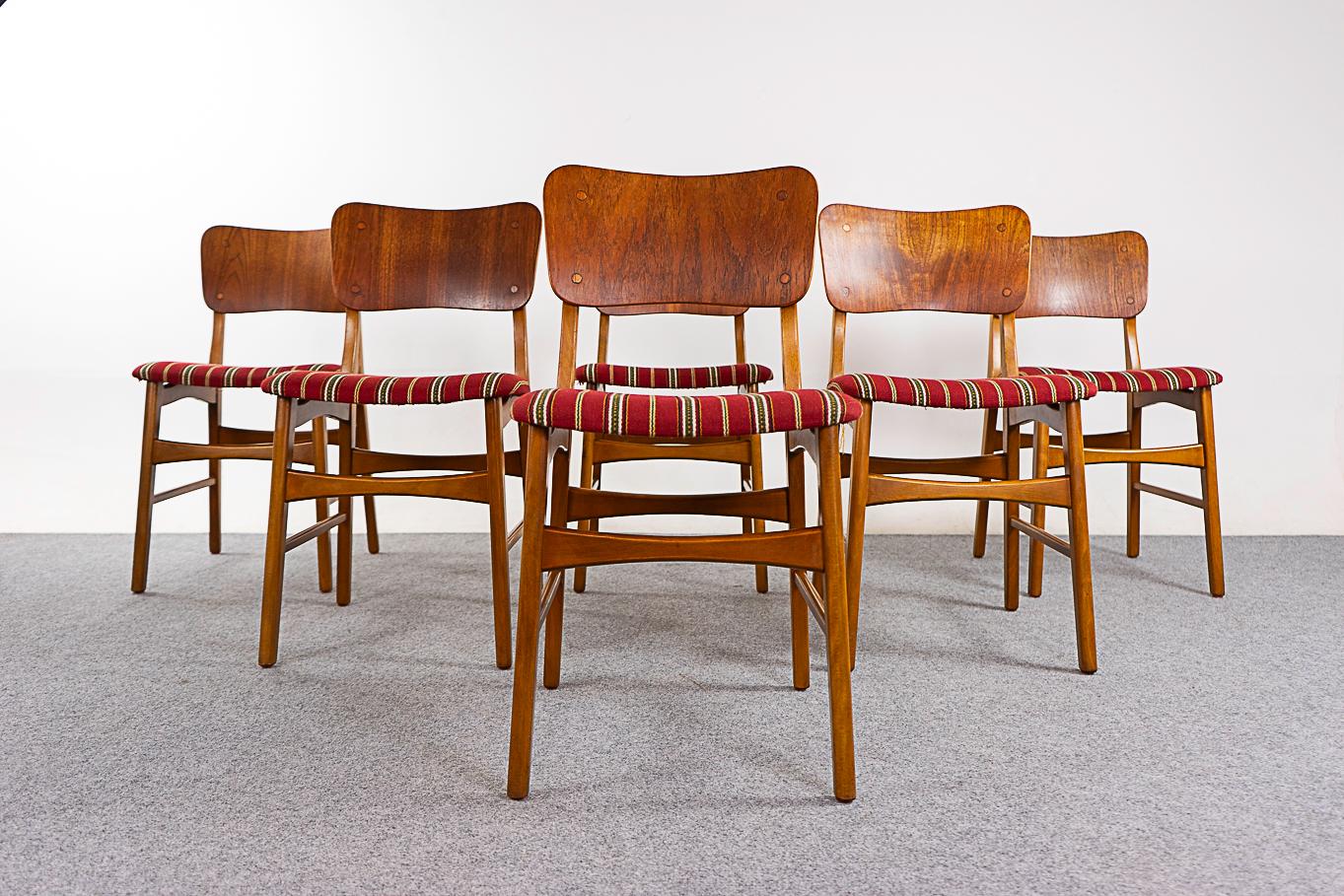 6 Danish Modern Teak & Beech Dining Chairs 4