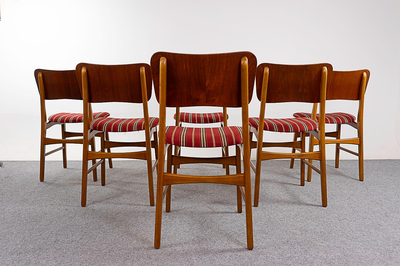 6 Danish Modern Teak & Beech Dining Chairs 5