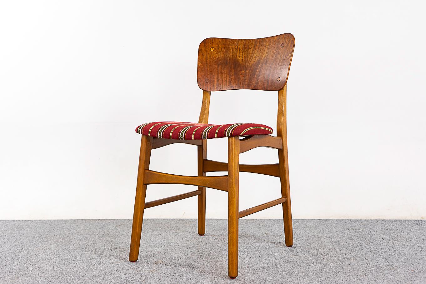 6 Danish Modern Teak & Beech Dining Chairs In Good Condition In VANCOUVER, CA