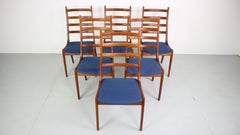 6 Danish Modern Teak Ladder Back Dining Chairs by Kai Kristiansen, 1960s