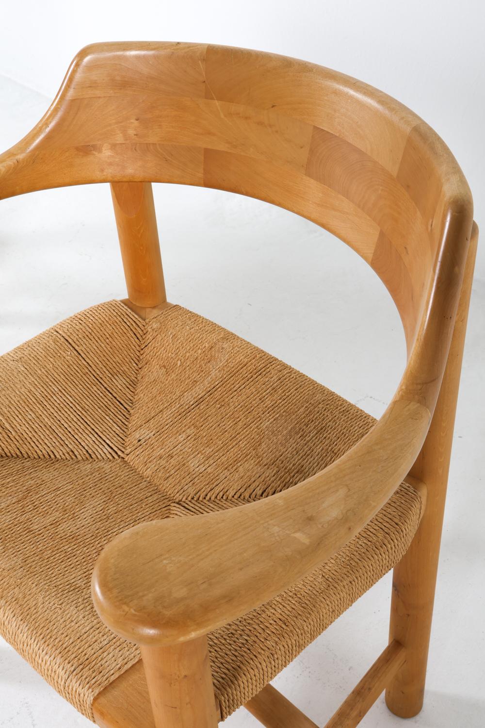(6) Chaises de salle à manger en pin danois par Rainer Daumiller, circa 1970 en vente 4