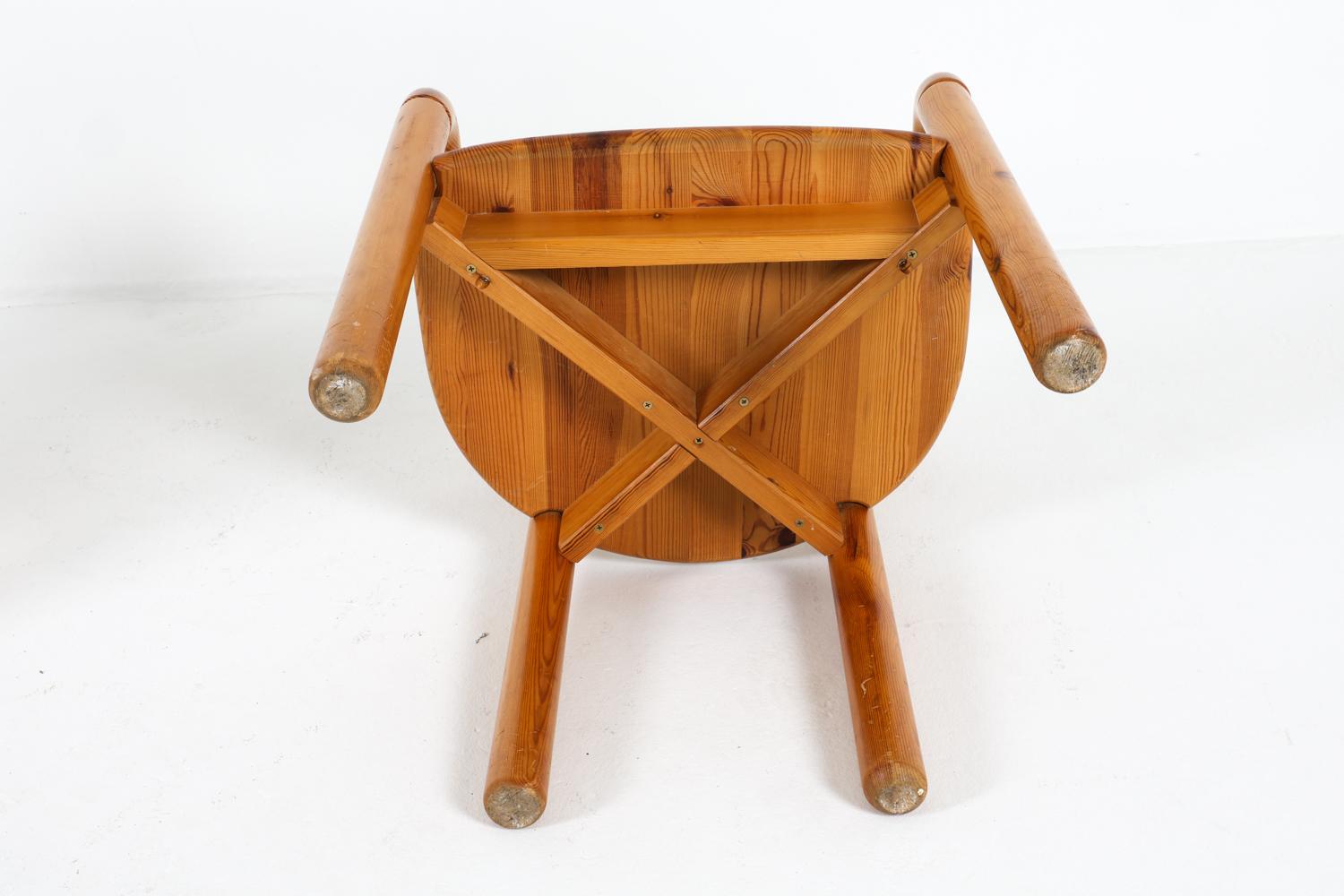 (6) Chaises de salle à manger en pin danois par Rainer Daumiller, circa 1970 en vente 8