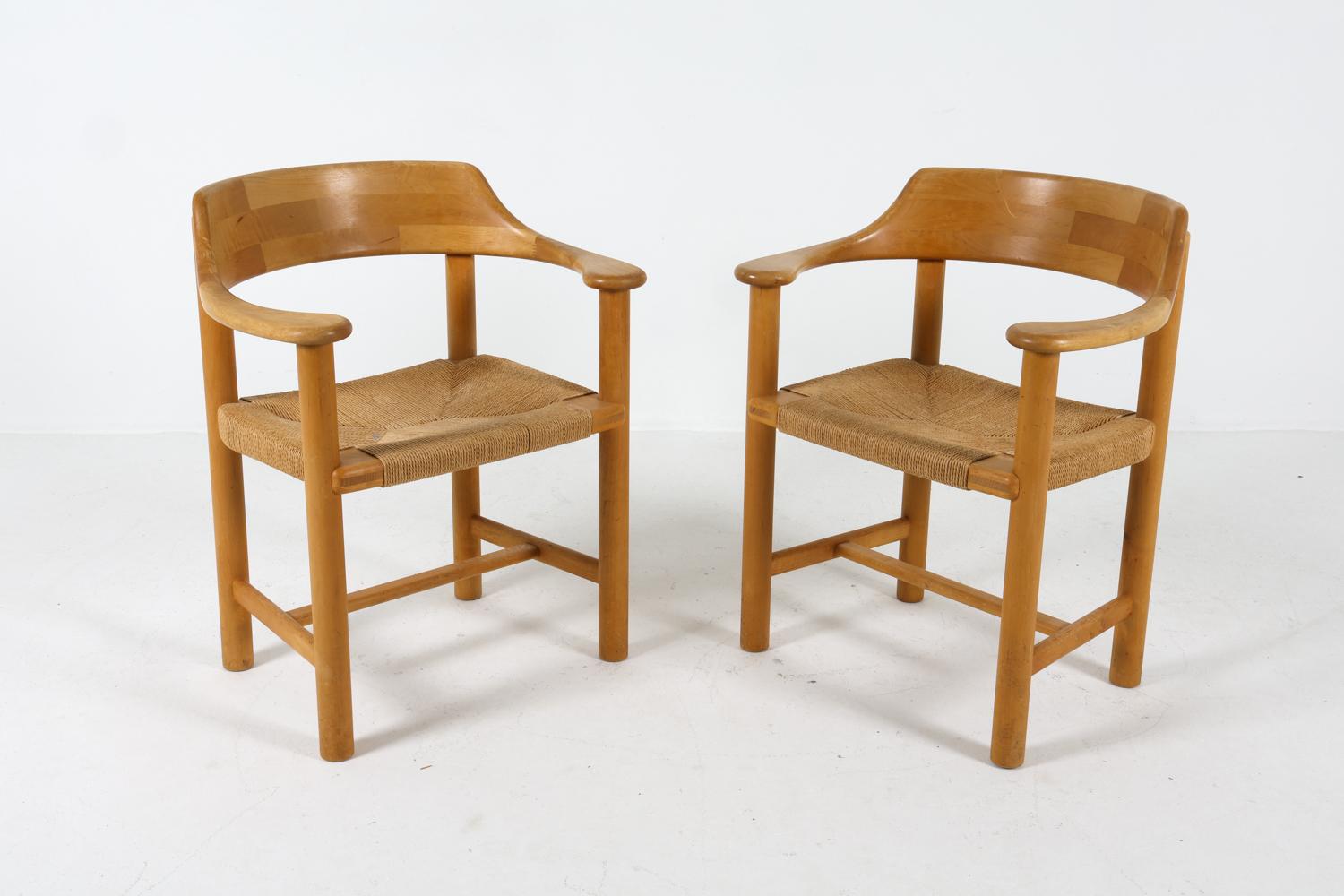 Mid-Century Modern (6) Chaises de salle à manger en pin danois par Rainer Daumiller, circa 1970 en vente