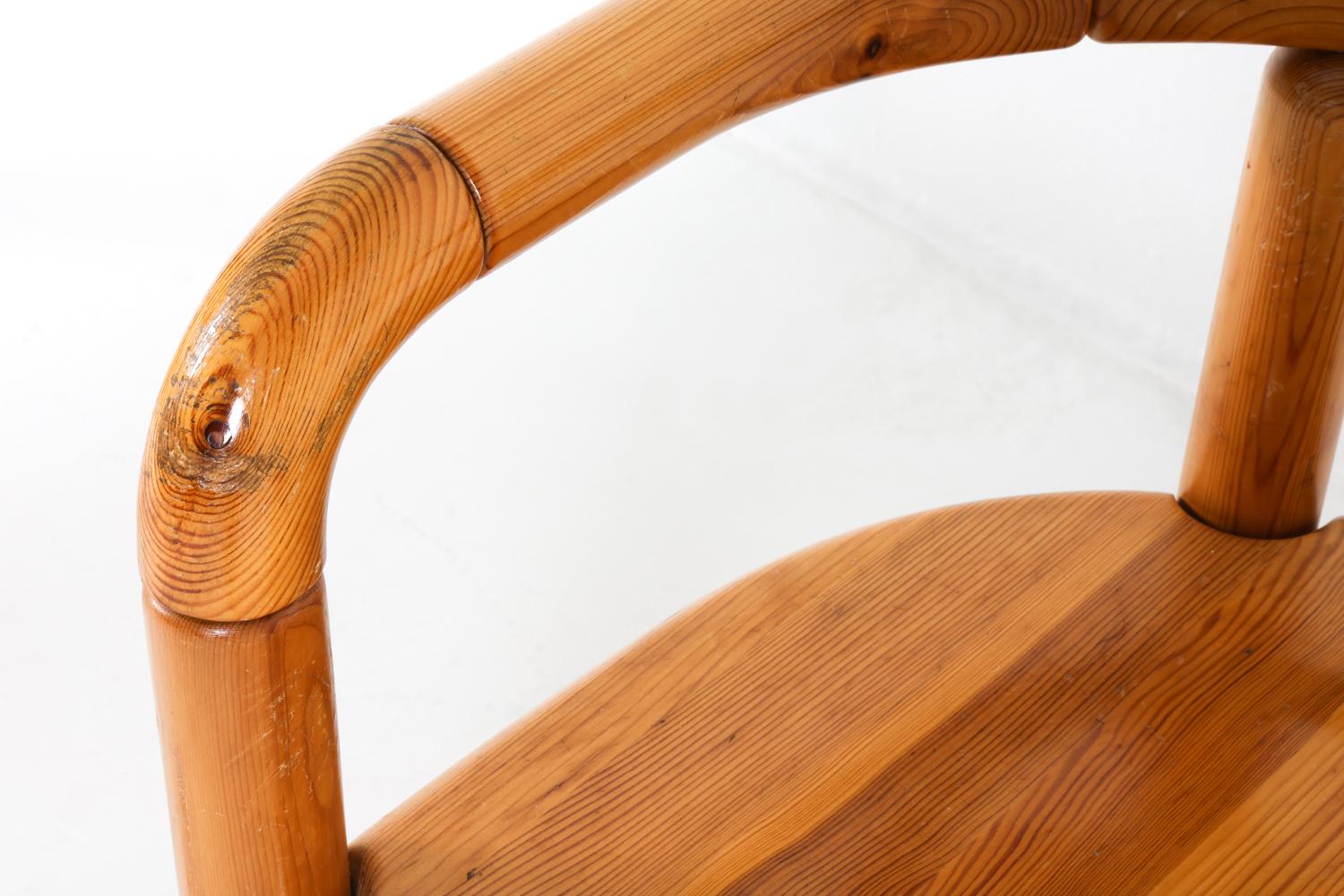 (6) Chaises de salle à manger en pin danois par Rainer Daumiller, circa 1970 en vente 1