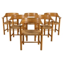 (6) Danish Pine Dining Chairs By Rainer Daumiller, Circa 1970s