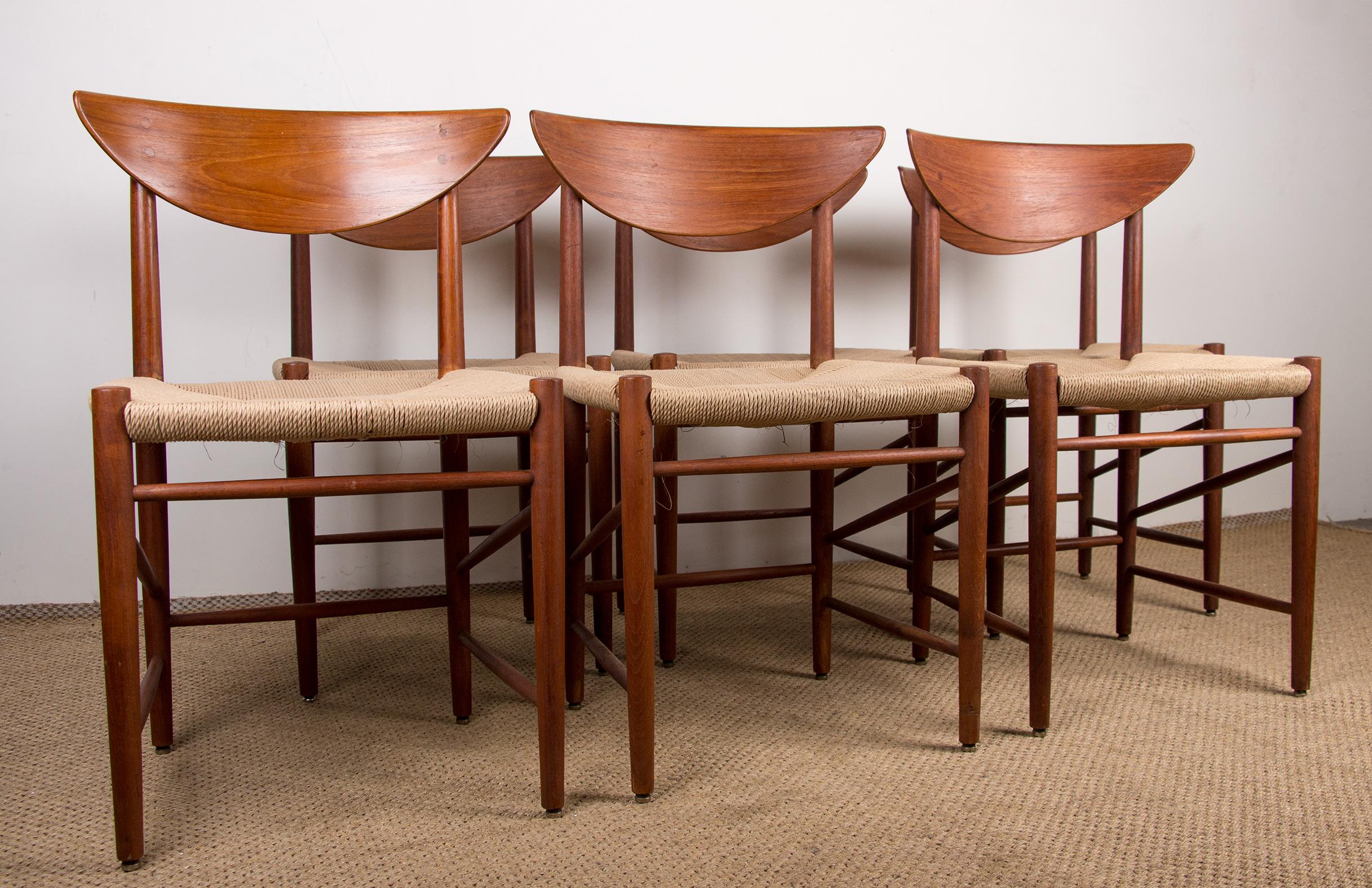 6 chaises danoises en teck de & par Peter Hvidt & Orla Molgaard-Nielsen pour Soborg en vente 9