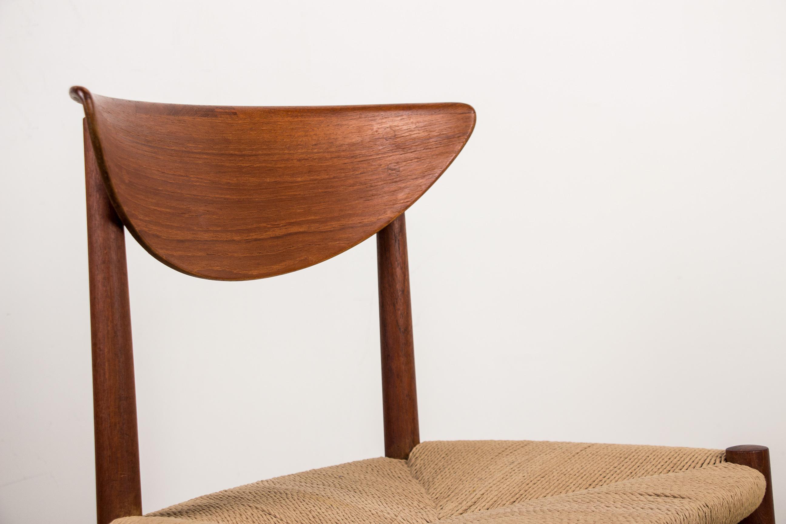 Scandinave moderne 6 chaises danoises en teck de & par Peter Hvidt & Orla Molgaard-Nielsen pour Soborg en vente