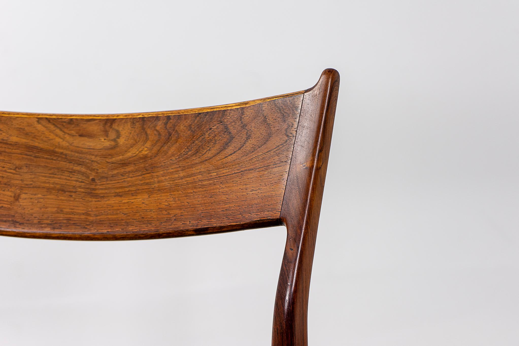 Upholstery 6 Danish Rosewood Dining Chairs, by HP Hansen
