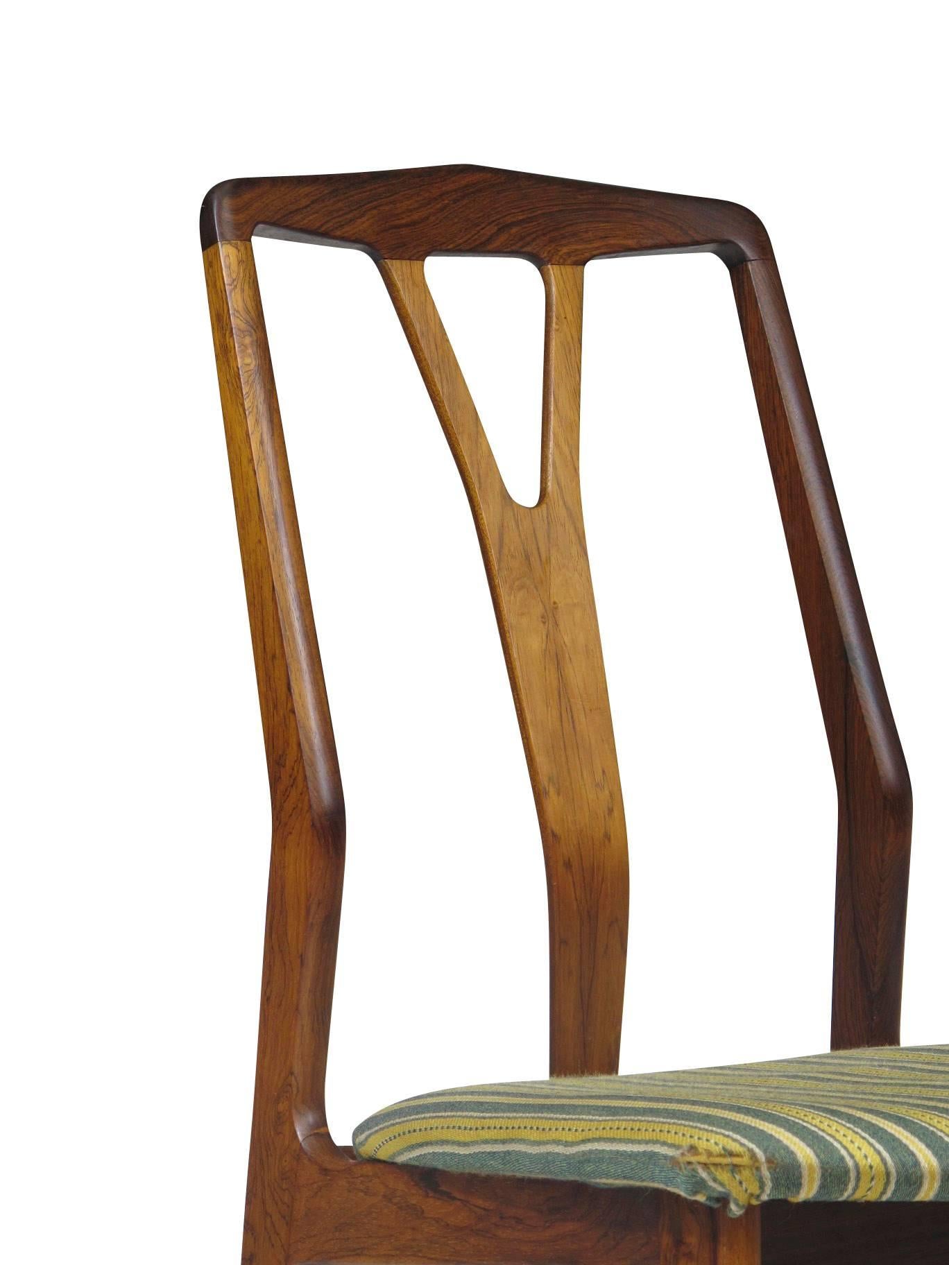 Scandinavian Modern Six Danish Rosewood Dining Chairs
