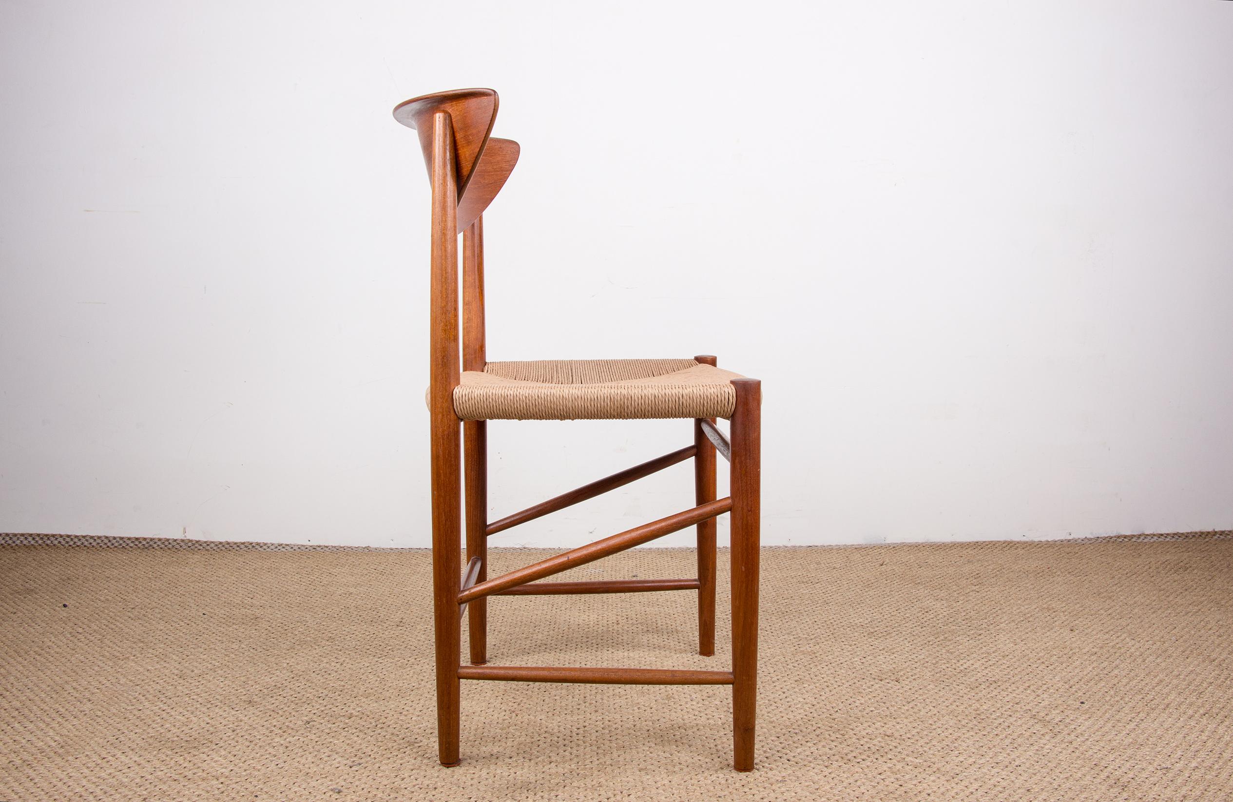 6 Danish teak chairs in new rope model 316, Peter Hvidt & Orla Molgaard-Nielsen. 5