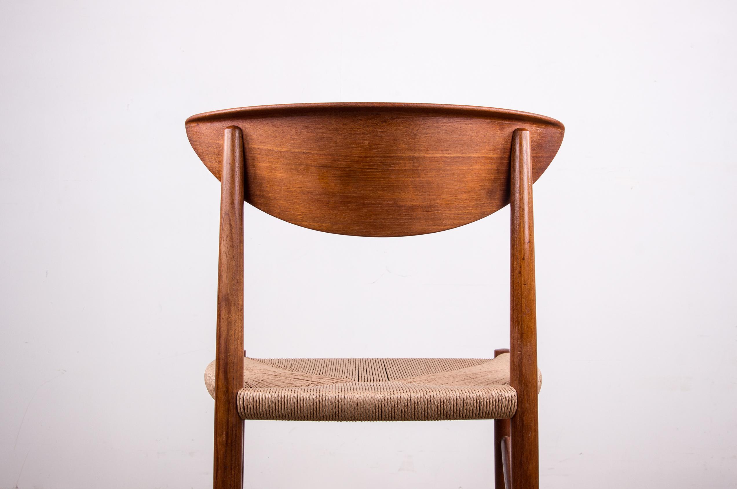 6 Danish teak chairs in new rope model 316, Peter Hvidt & Orla Molgaard-Nielsen. 10