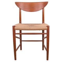 Vintage 6 Danish teak chairs in new rope model 316, Peter Hvidt & Orla Molgaard-Nielsen.