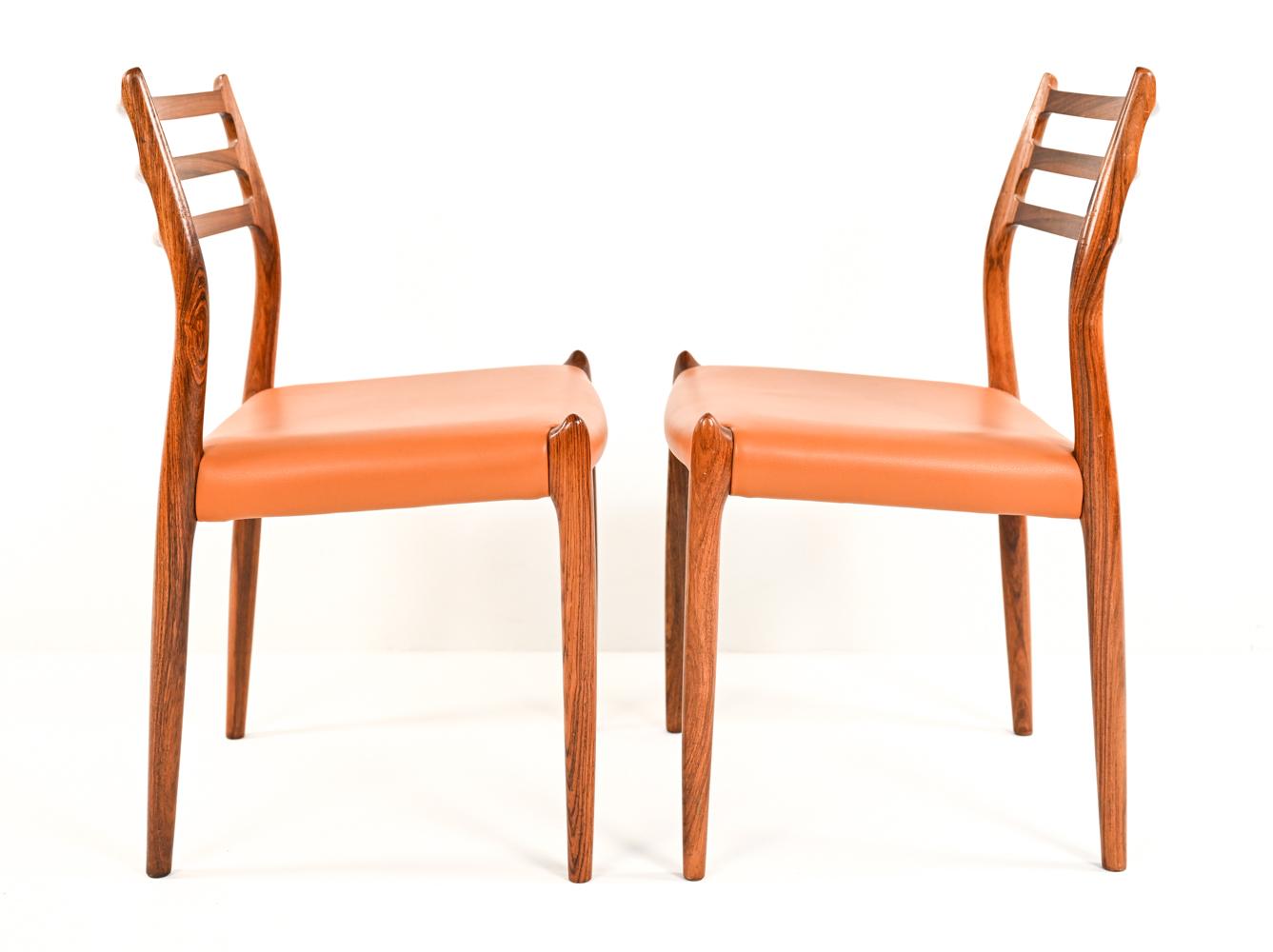 '6' Danish Rosewood Dining Chairs Model 78 by N. O. Moller 10