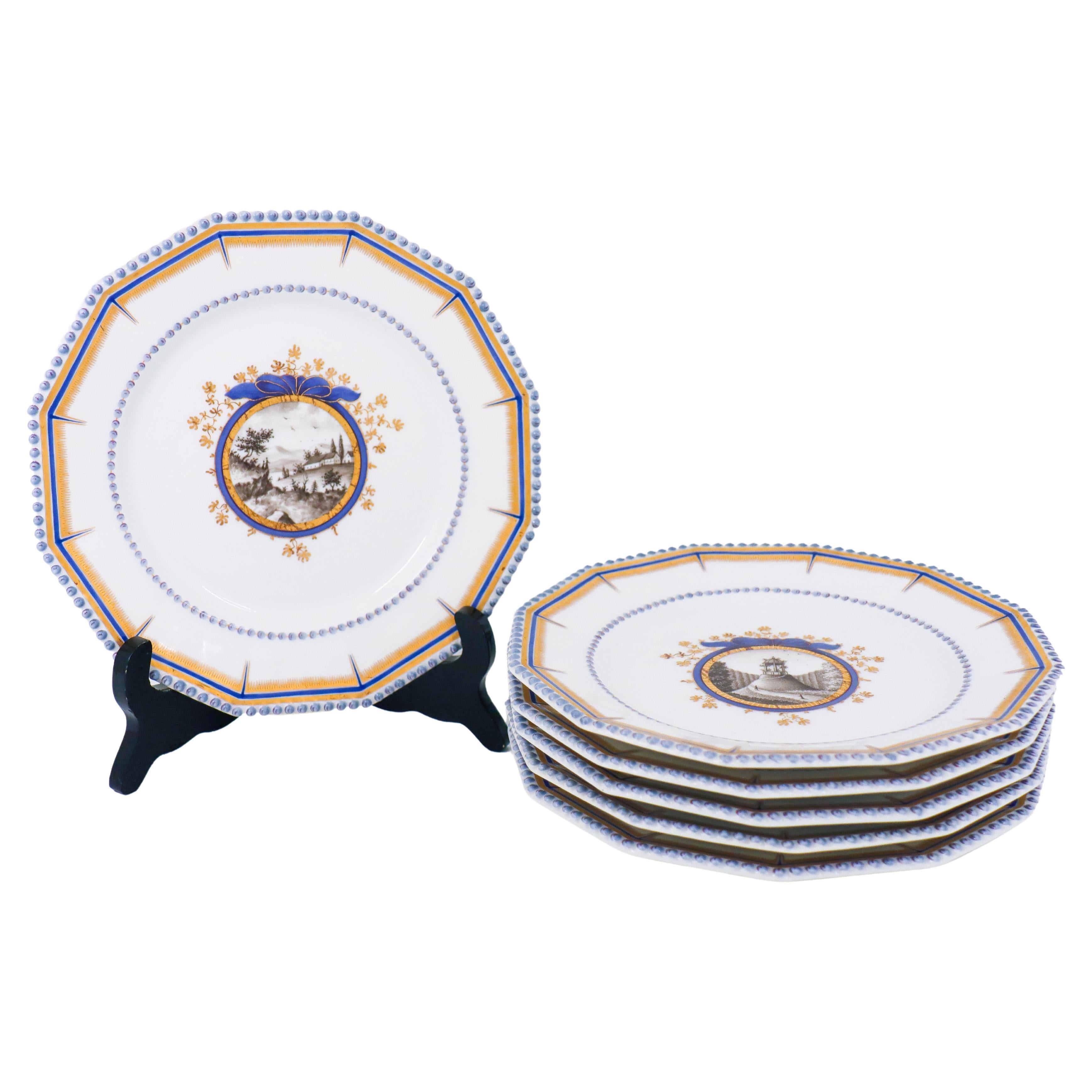 6 Dessert Plates - Nymphenburg - Perlservice - Bayerisches Königsservice