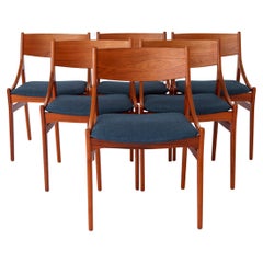 6 Dining Chairs 1960s, by Vestervig Eriksen, Danish, Teak, Vintage