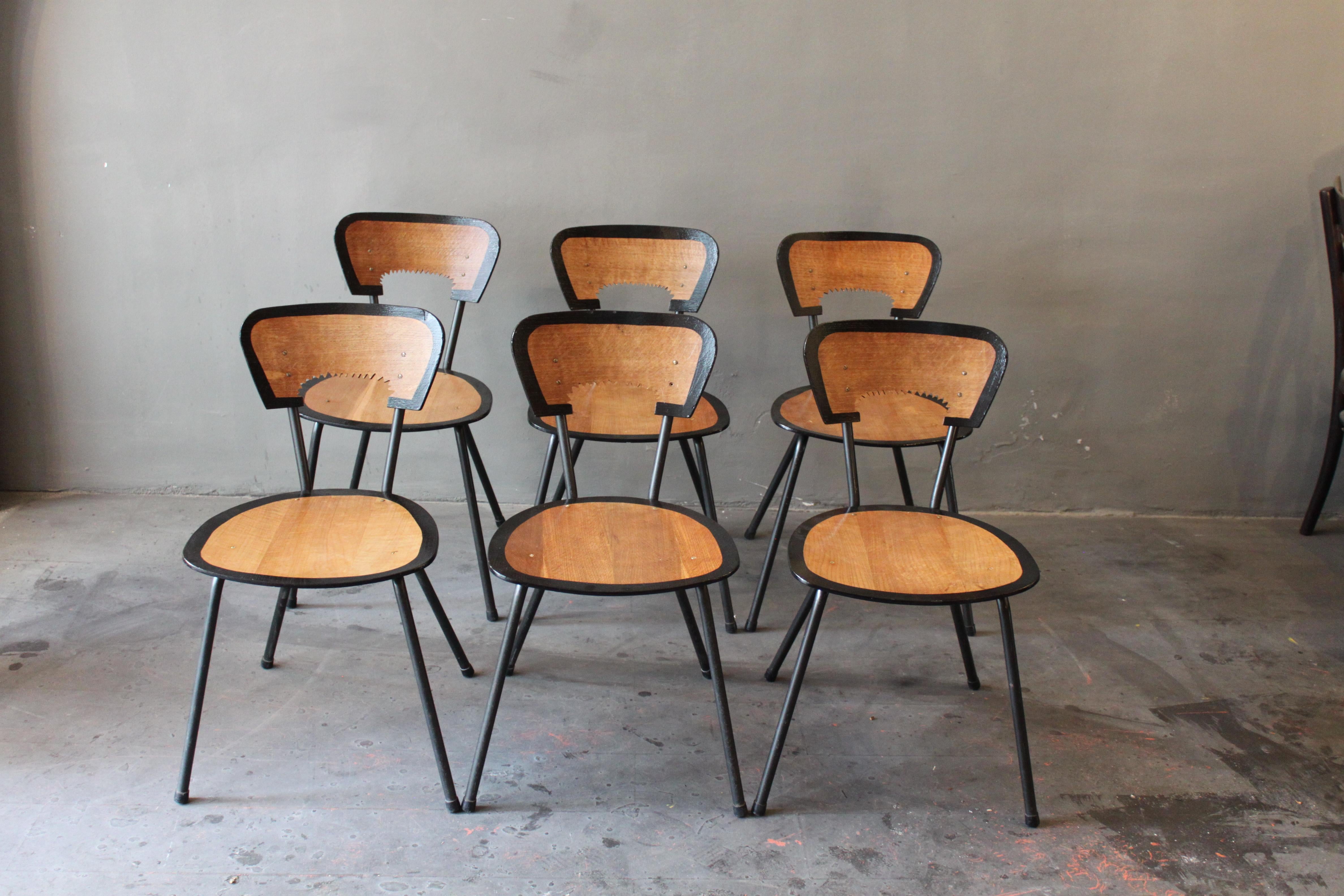 6 Dining Chairs by Jaques Hitier, contemporized by Atelier Staab In Good Condition In Frankfurt, DE