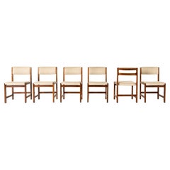6 Dining Chairs in the Style of Pastoe in Teak and Fabric, The Netherlands 1960s